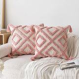 Roomtery Blush Ornament Tufted Throw Pillow Cover, view 2