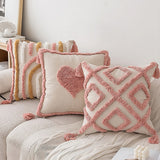 Roomtery Blush Ornament Tufted Throw Pillow Cover, view 3