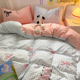Roomtery Blush Ribbon Embroidered Bedding Set, view 3