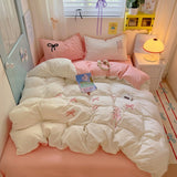 Roomtery Blush Ribbon Embroidered Bedding Set, view 6