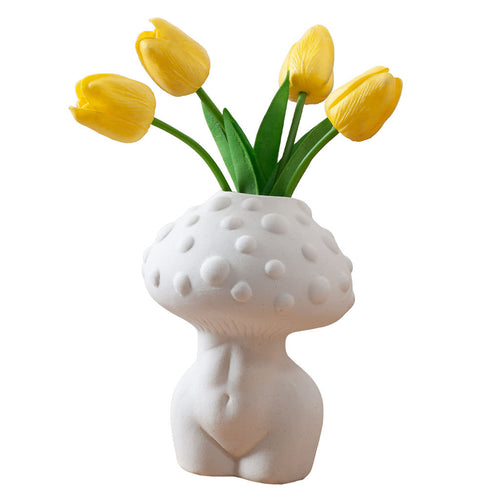 Roomtery Body Mushroom White Ceramic Vase