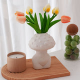 Roomtery Body Mushroom White Ceramic Vase, view 4