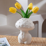 Roomtery Body Mushroom White Ceramic Vase, view 5
