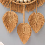 Roomtery Boho Aesthetic Brown Macrame Mirror, view 3