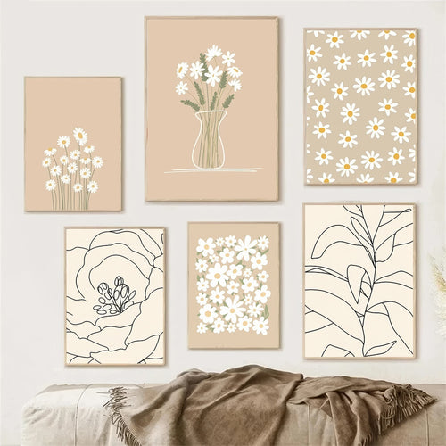 Roomtery Boho Aesthetic Light Beige Canvas Posters
