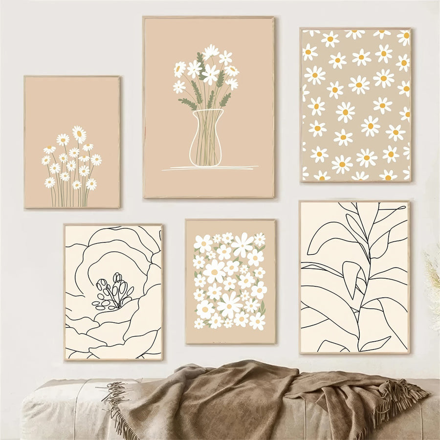 Roomtery Boho Aesthetic Light Beige Canvas Posters