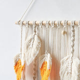 Roomtery Boho Aesthetic Macrame Leaves Wall Hanging, view 6