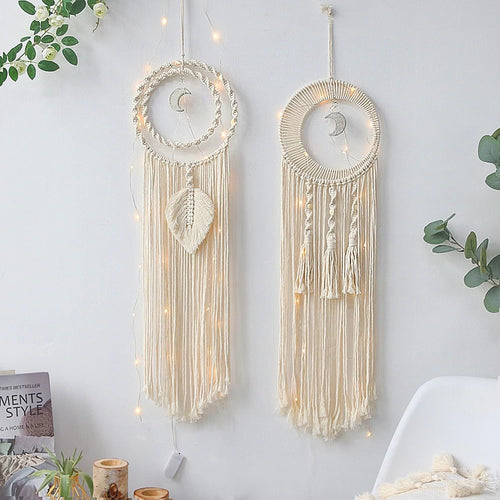 Roomtery Boho Moon Macrame Wall Hanging
