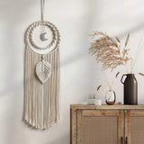 Roomtery Boho Moon Macrame Wall Hanging, view 5