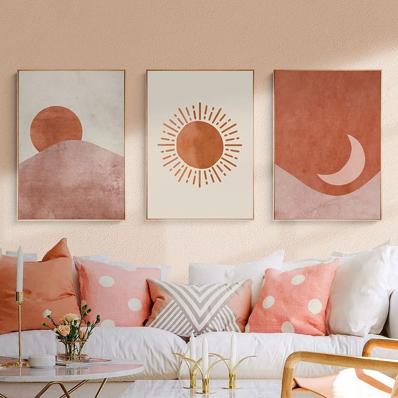 Roomtery Boho Sun & Moon Canvas Posters