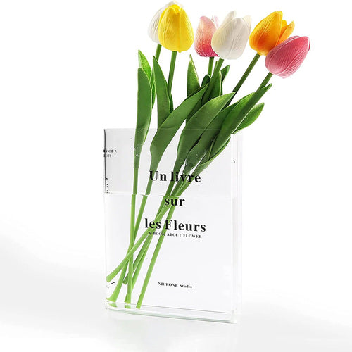 Roomtery Book Shaped Acrylic Flower Vase
