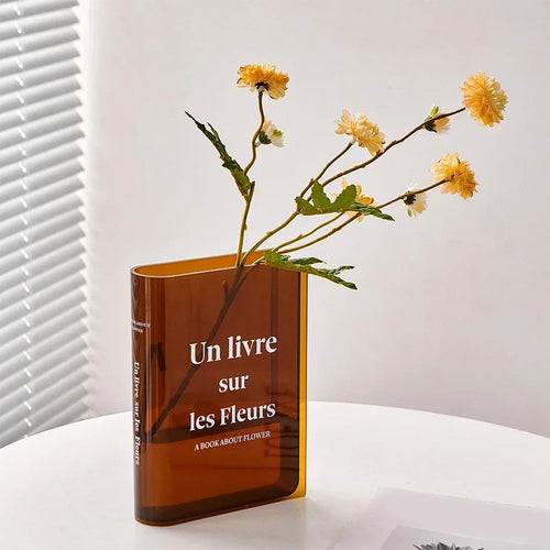 Roomtery Book Shaped Colored Acrylic Flower Vase