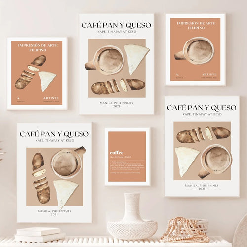 Roomtery Bread and Coffee Canvas Posters