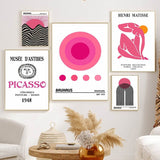 Roomtery Bright Pink Art Collage Canvas Posters, view 2