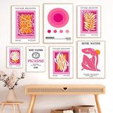 Roomtery Bright Pink Art Collage Canvas Posters, view 3