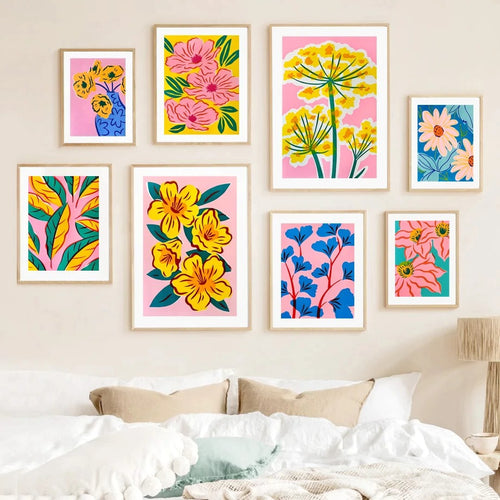 Roomtery Bright Watercolor Floral Canvas Posters