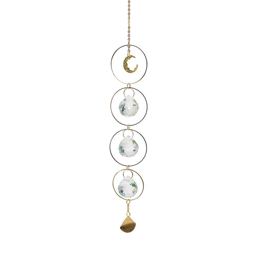 Roomtery Bronze Moon Chain Crystal Suncatcher
