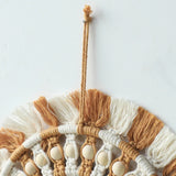 Roomtery Brown & Beige Macrame Fringe Wall Mirror, view 3