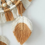 Roomtery Brown & Beige Macrame Fringe Wall Mirror, view 4