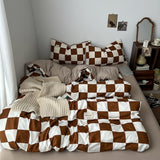Roomtery Brown Checkered Bedding Set, view 2