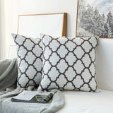 Roomtery Brownish Grey Embroidered Cushion Cover, view 3