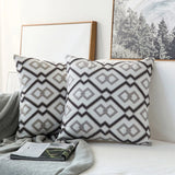 Roomtery Brownish Grey Embroidered Cushion Cover, view 4