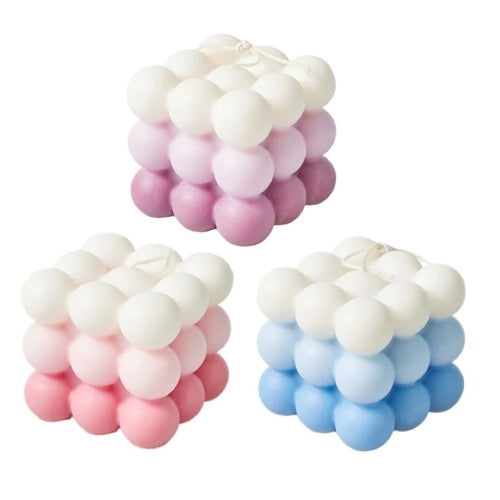 Roomtery Pastel Gradient Bubble Cube Candle