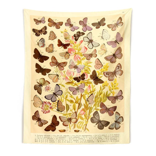 Roomtery Butterflies Species Botanical Tapestry
