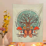 Roomtery Butterfly, Mushroom and Tree Tapestry, view 2
