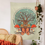 Roomtery Butterfly, Mushroom and Tree Tapestry, view 3