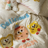 Roomtery Cartoon Embroidered Toast Bread Bedding Set, view 3