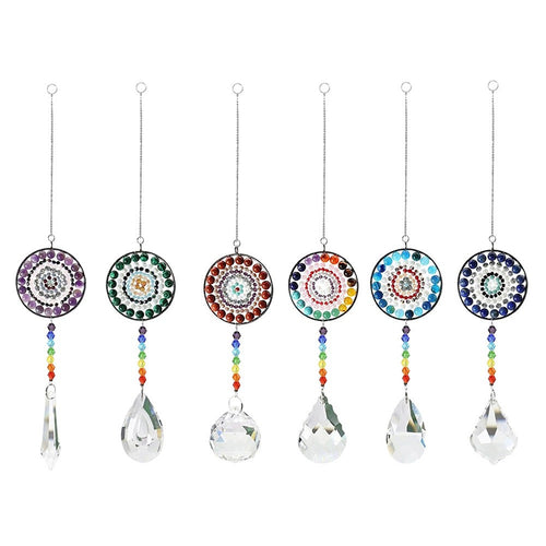 Roomtery Chakra Circle Crystal Suncatcher