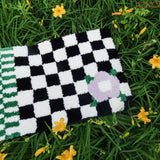 Roomtery Checkerboard Flower Accent Rug, view 4