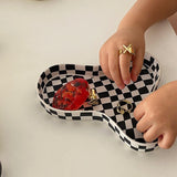 Roomtery Checkered Ceramic Jewelry Organizer, view 3