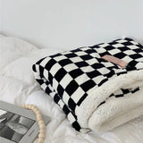 Roomtery Checkered Fluffy Blanket, view 3