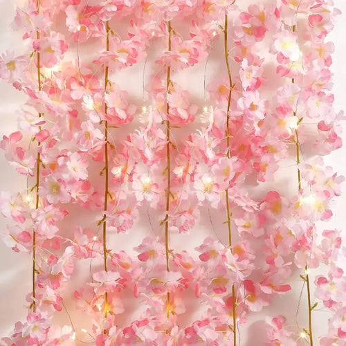 Roomtery Cherry Blossom Flower Garland String Lights