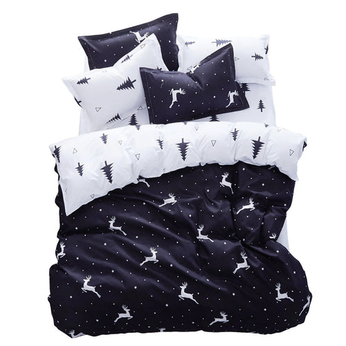 Roomtery Christmas Trees and Deers Bedding Set