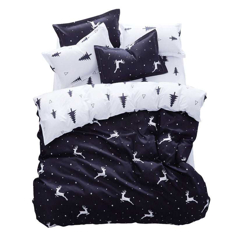Roomtery Christmas Trees and Deers Bedding Set