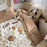 Roomtery Coffee Time Embroidery Bedding Duvet Cover Set, view 4
