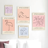 Roomtery Colored Picasso Outlines Canvas Posters, view 2