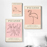 Roomtery Colored Picasso Outlines Canvas Posters, view 3