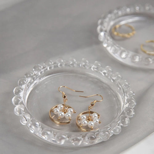 Roomtery Coquette Aesthetic Glass Jewelry Tray