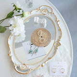 Roomtery Coquette Aesthetic Vintage Mirrored Oval Tray, view 6