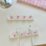 Roomtery Coquette Pink Hearts Cable Holder, view 5
