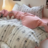 Roomtery Coquette Print Dusty Pink Bedding Set, view 4