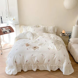 Roomtery Coquette Roses Ruffle Duvet Cover & Sham Set, view 3