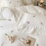 Roomtery Coquette Roses Ruffle Duvet Cover & Sham Set, view 4