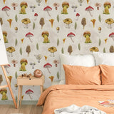 Roomtery Cottagecore Vintage Mushrooms Print Removable Wallpaper, view 3