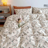 Roomtery Cottagecore Violet Flowers Cotton Bedding Set, view 3