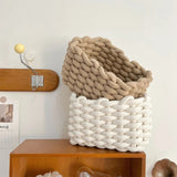 Roomtery Cotton Rope Woven Desk Storage Basket, view 2